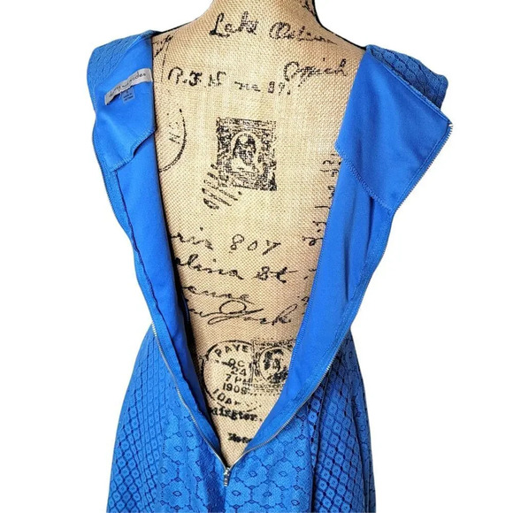 DANNY AND NICOLE Women's Regular Floral Mesh A Line Dress Size 6 Light Blue - Picture 7 of 14